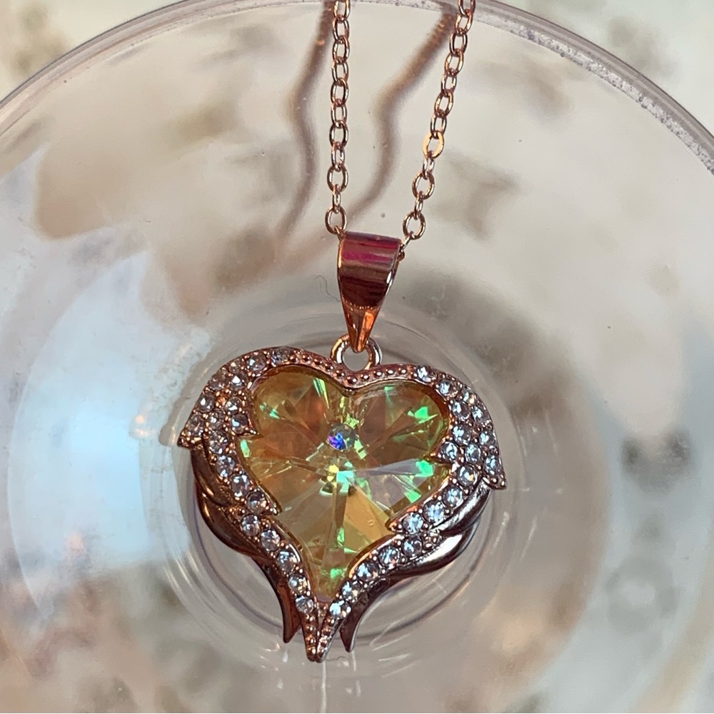 💛Yellow Crystal Heart Pendant💛